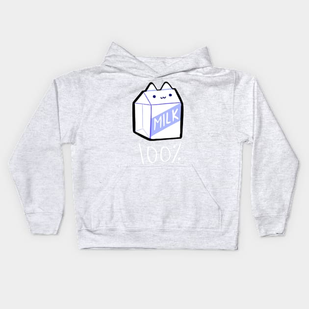 Milk Carton Cat Kids Hoodie by giraffalope